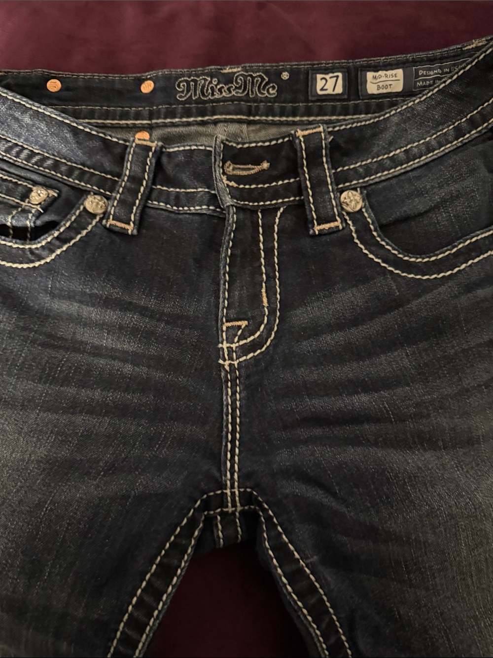 Miss Me Mid Rise Blue Bootcut Jeans